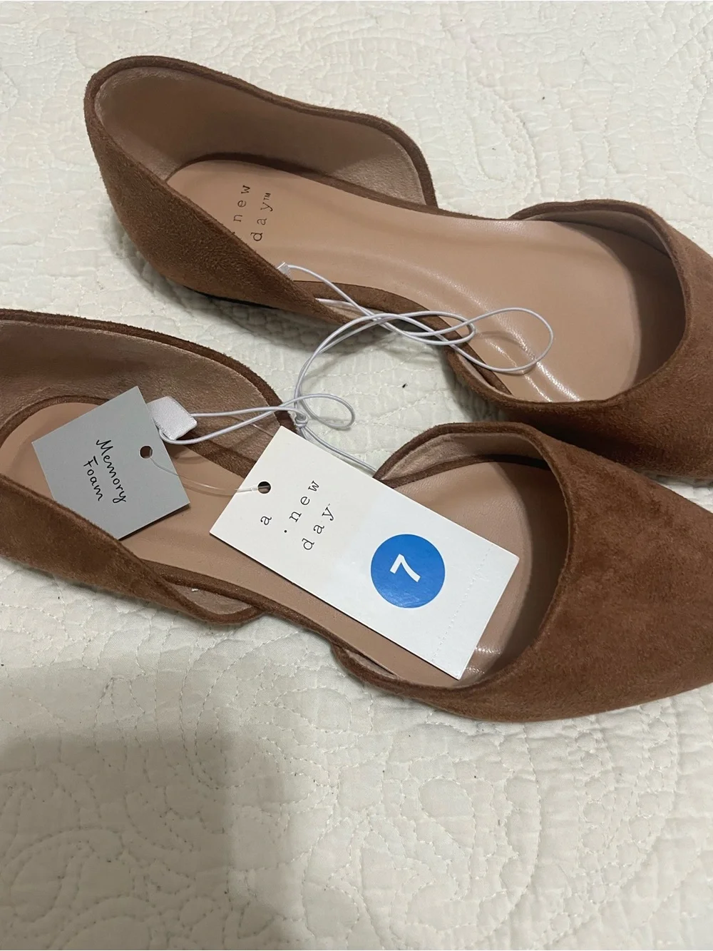 Chestnut Suede Pointed Toe Flats - Women-BNWT-Size 7